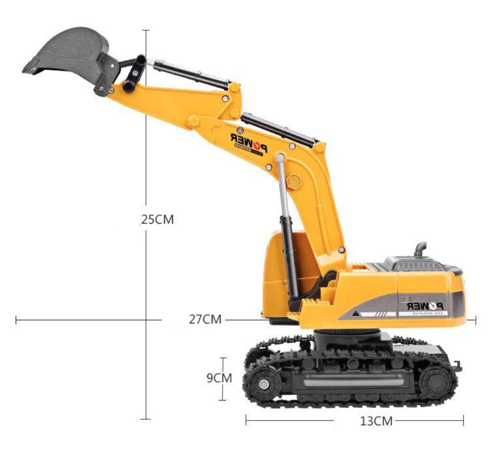 Hapybas WDS-RCT022 1:24 RC Excavator Toy Size