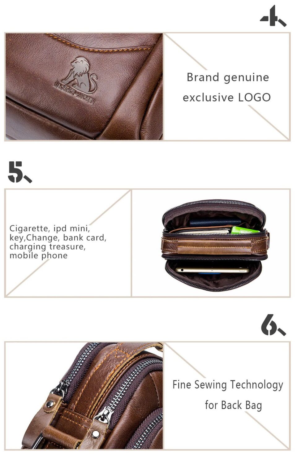 LAOSHIZI LSZ-010 Genuine Leather Bag