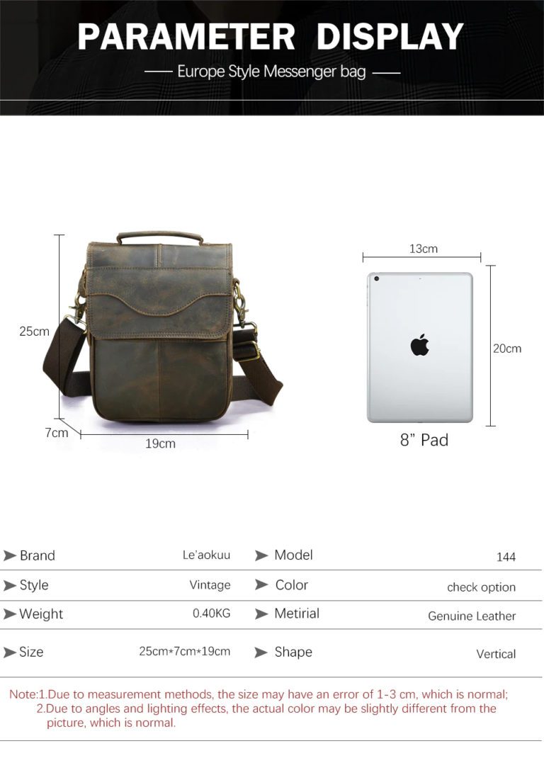 Le'aokuu 144 Leather Casual Shoulder Messenger Bag