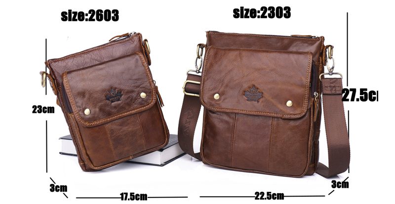 ZZNICK 2306 2303 Genuine Leather Shoulder Bag Size