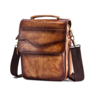Le'aokuu 144 Leather Male Casual Shoulder Messenger - Gold