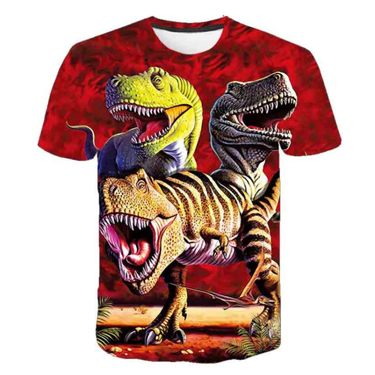 Dinosaur Head 3D Print T-Shirt Boys
