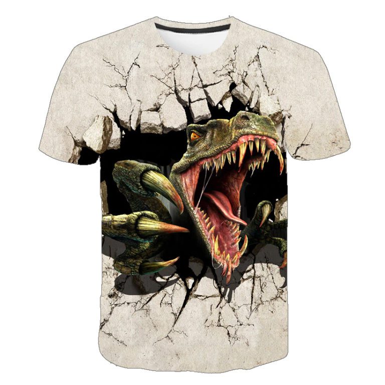 Dinosaur Head 3D Print T-Shirt Boys