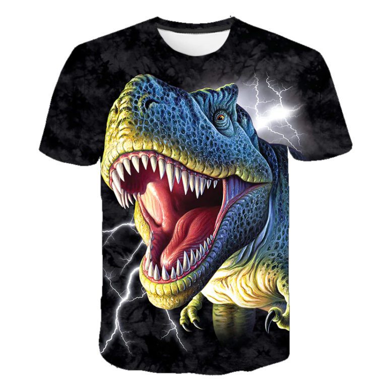 Dinosaur Head 3D Print T-Shirt Boys