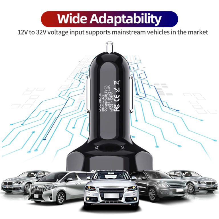 USLION 4 Ports USB Car Charge