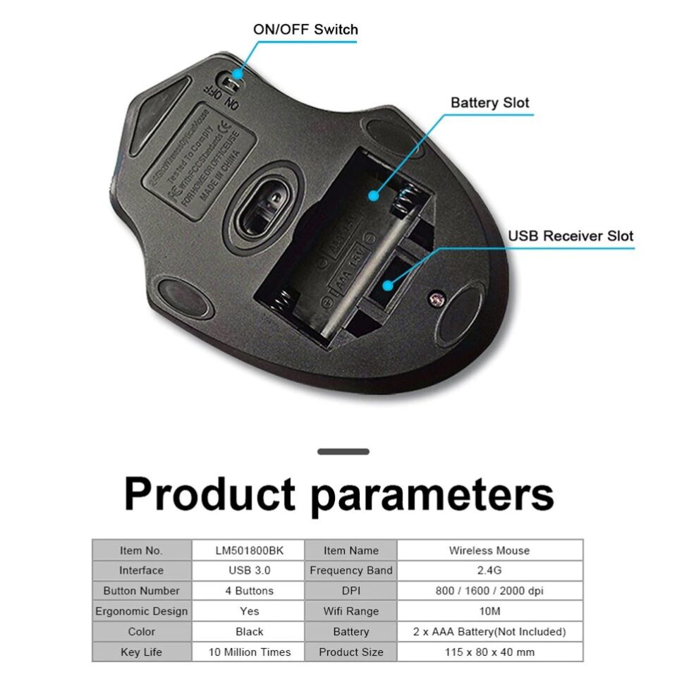 iMice USB Wireless Mouse 2000DPI