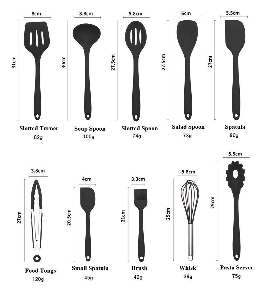 Silicone Kitchenware Cooking Utensils Set