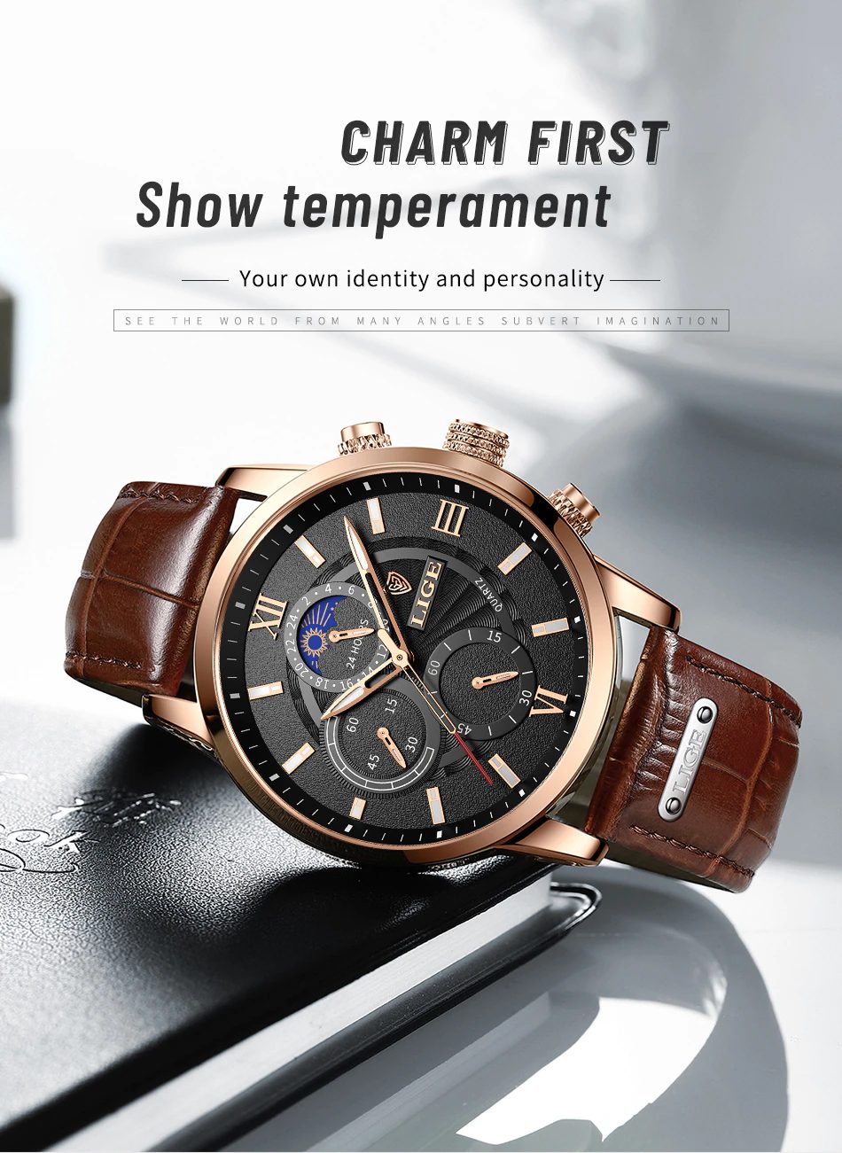 LIGE Relojes Para Hombre Luxury Men's Wrist Watch