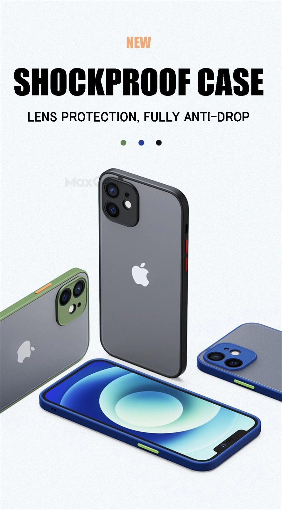 MaxGear Shockproof Armor Matte Case For iPhone 11