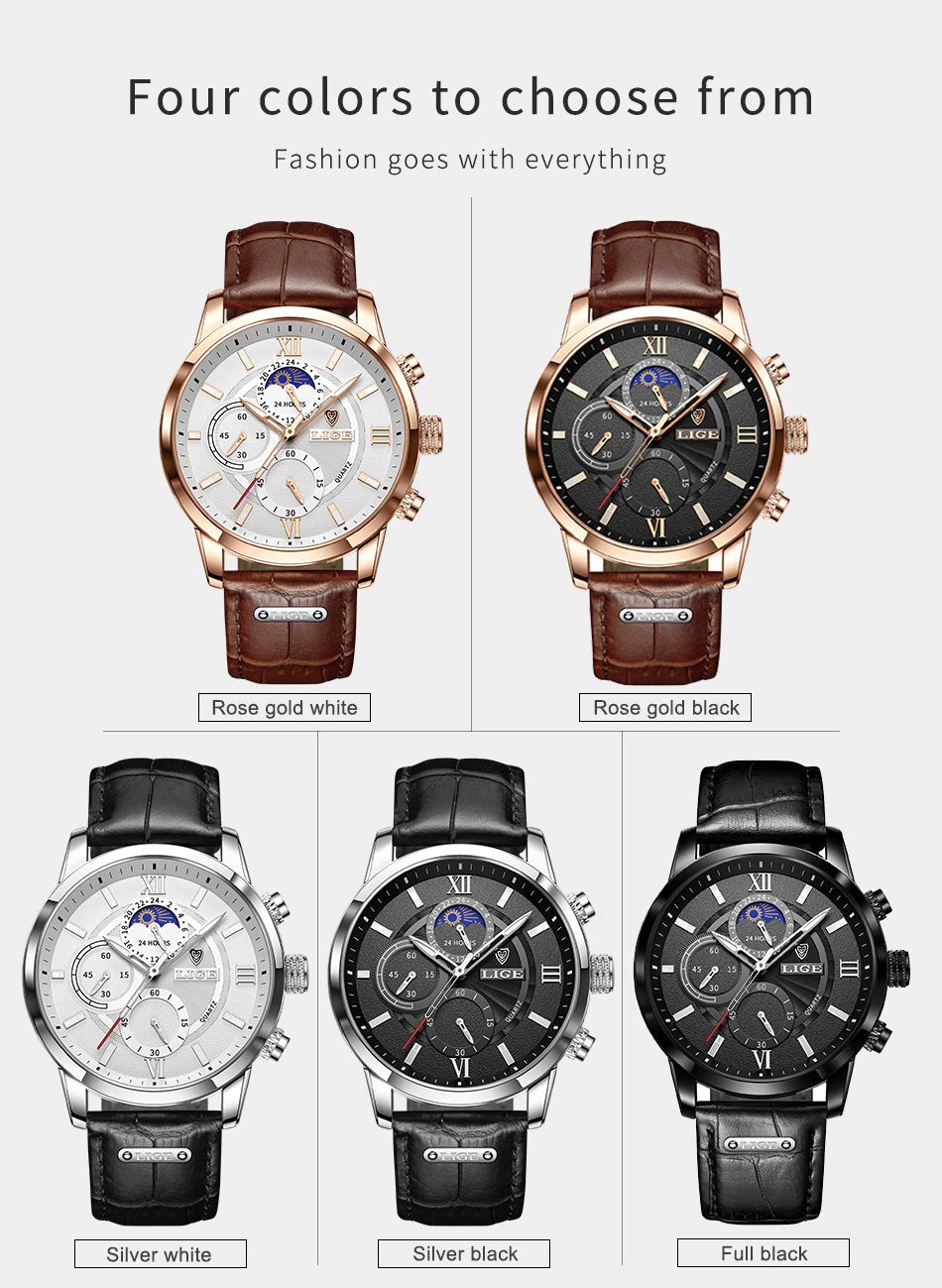 LIGE Relojes Para Hombre Luxury Men's Wrist Watch