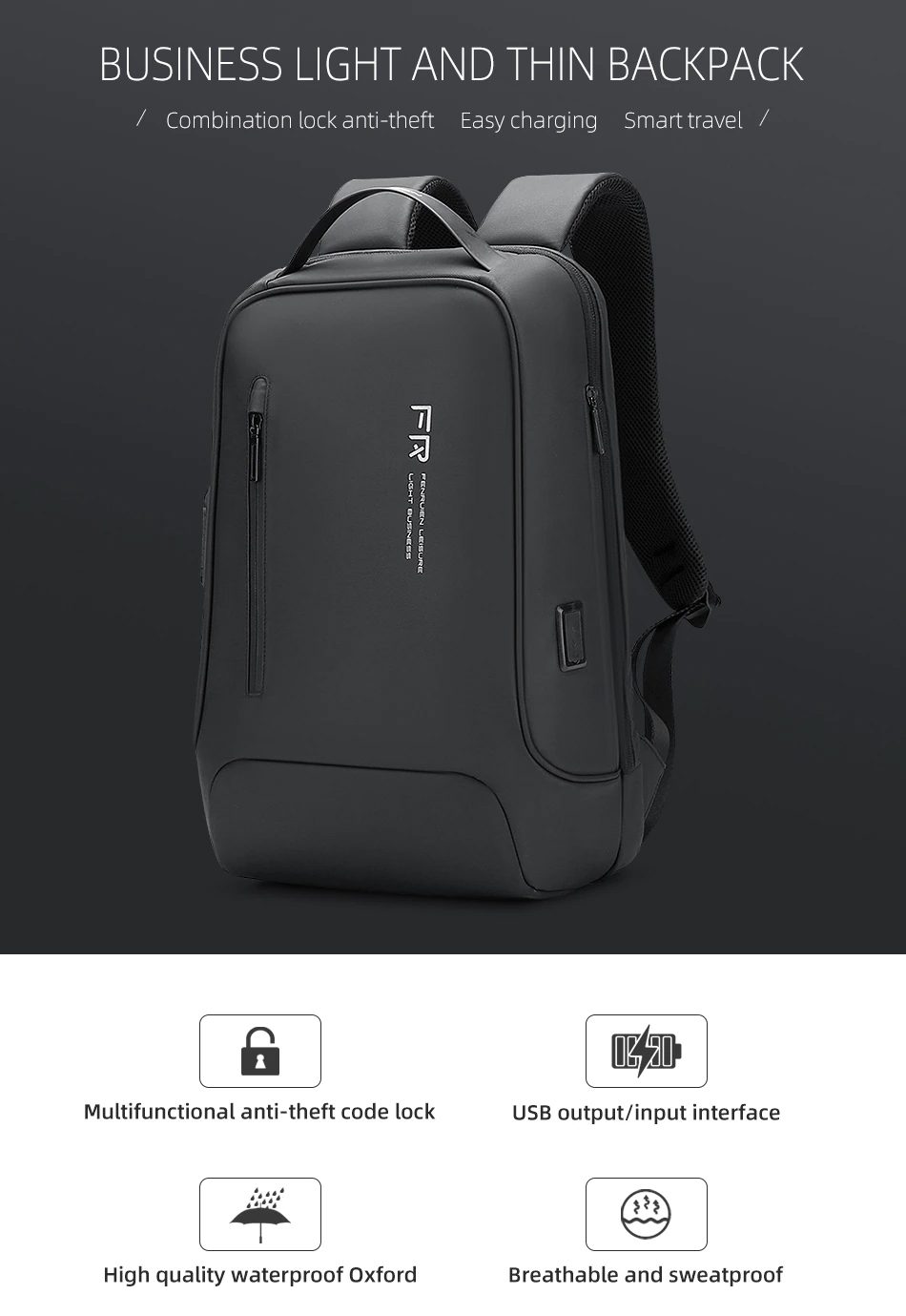 Fenruien FRN7168 15.6 Inch Notebook Backpack