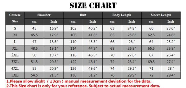 CHAIFENKO AL Hiking Jackets Waterproof Hoode Size Chart