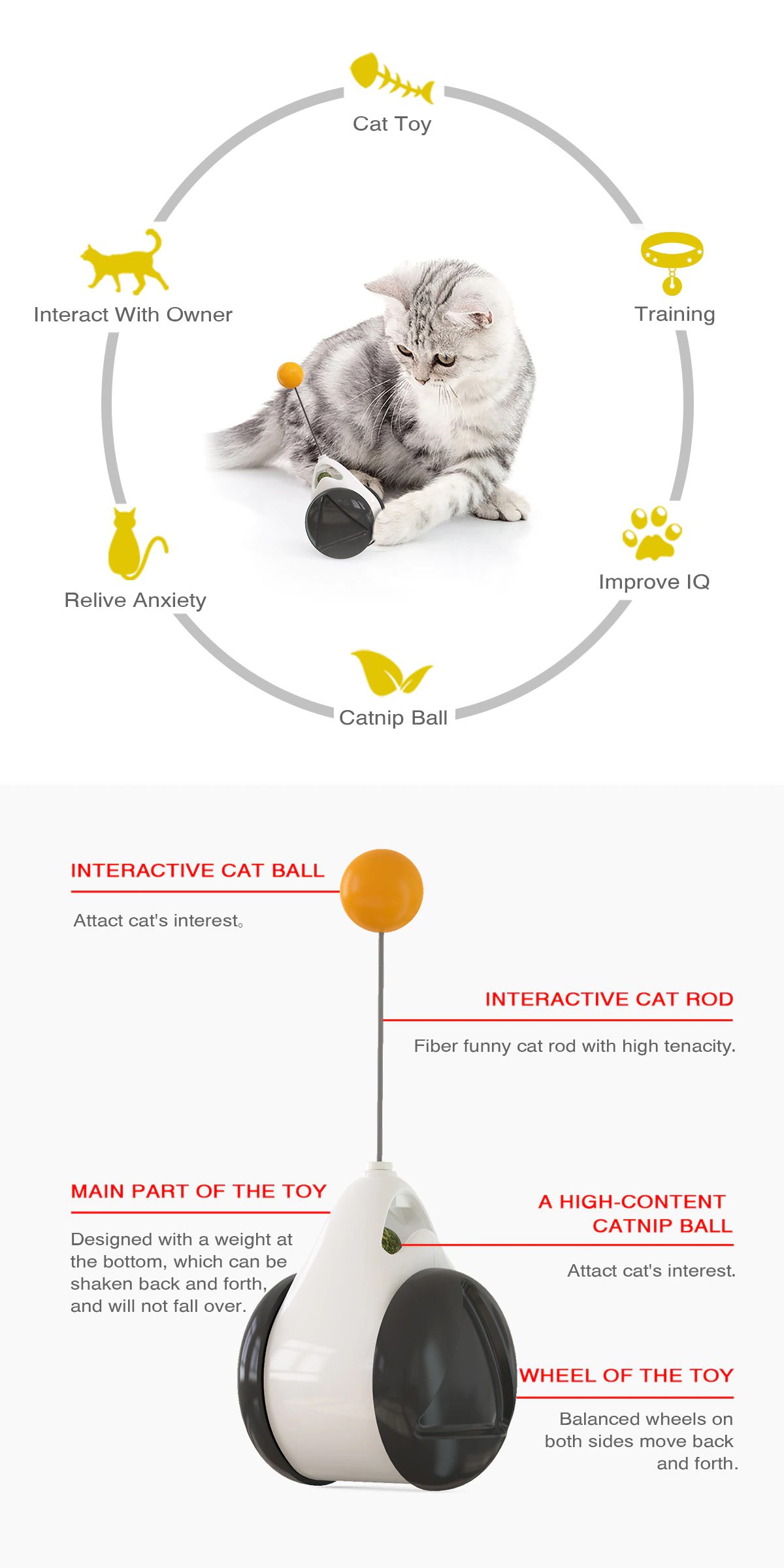 LOHUAHUA Tumbler Swing Toys for Cats
