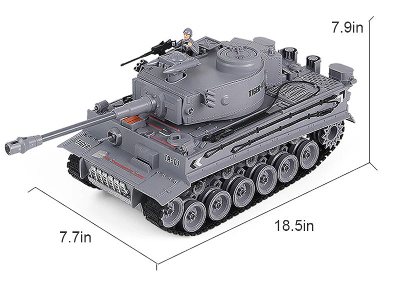 TR-07 RC Battle Tank Size