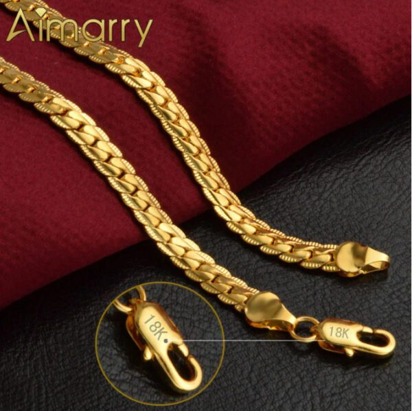 Aimarry LN042 18K Gold Sideways Necklace