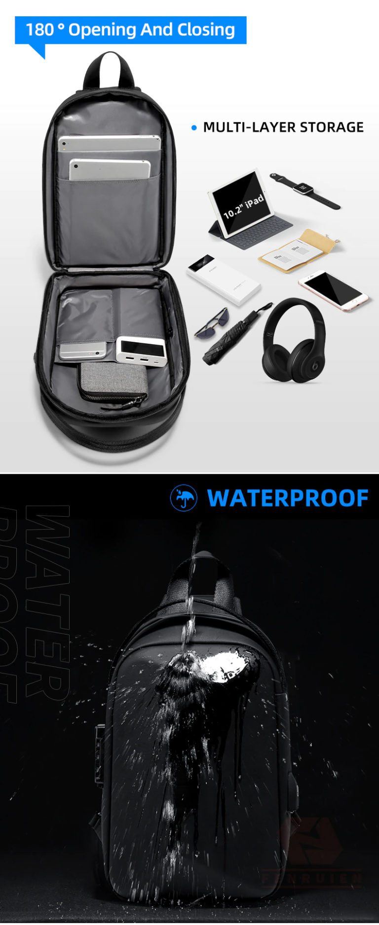 Fenruien 5107 Men Crossbody Bag Waterproof