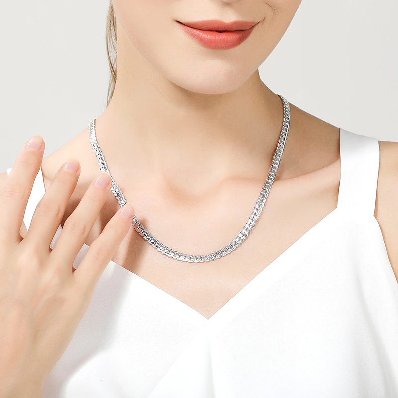 Aimarry LN042 Sterling Silver 18K Gold Necklace