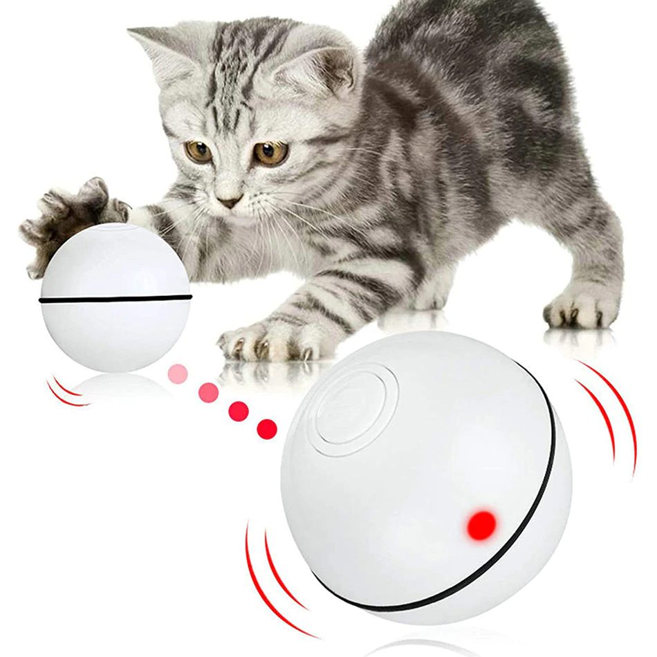 JIMITU Self Rotating Roll Ball With Light Cat Toy
