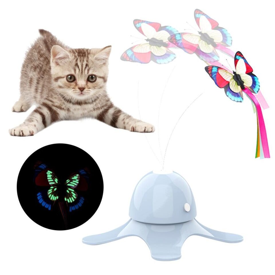 TAONMEISU Electric Rotating Butterfly Kitte Toy Cat