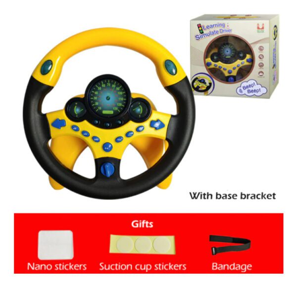 Infant Shining Eletric Simulation Steering Wheel Toy with Light Sound Kids Early Educational Stroller Steering Wheel Vocal Toys