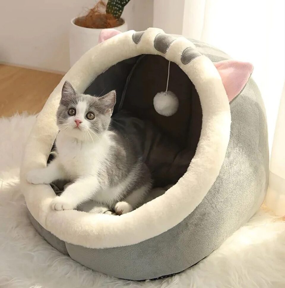 Sweet Cat Bed Warm Pet Basket