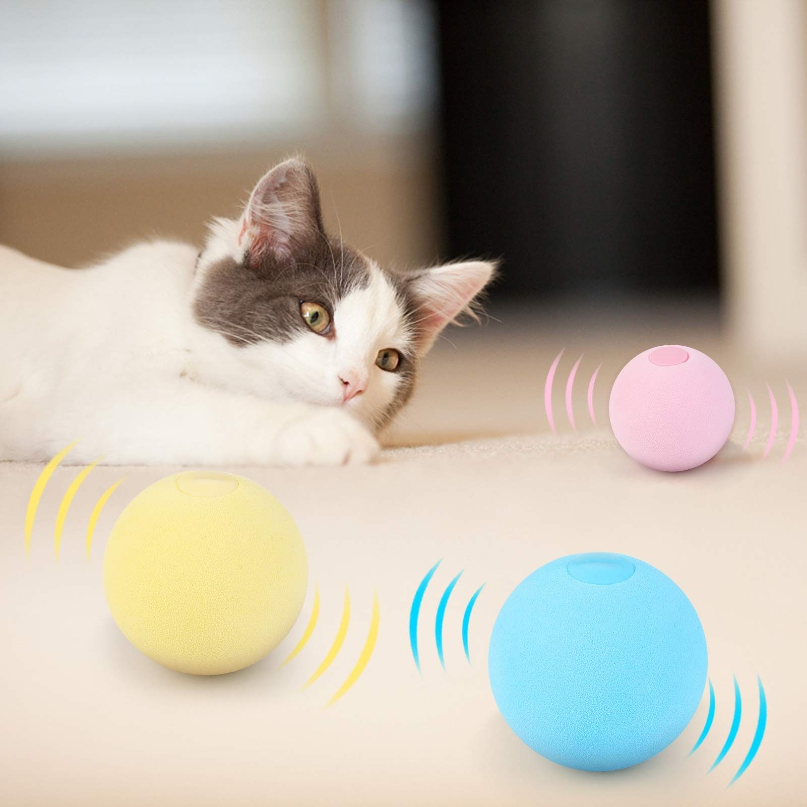 Yemoption Smart Cat Toys Interactive Catnip Ball