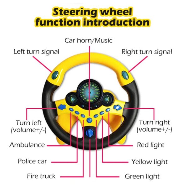 Eletric Simulation Steering Wheel Toy - Image 2