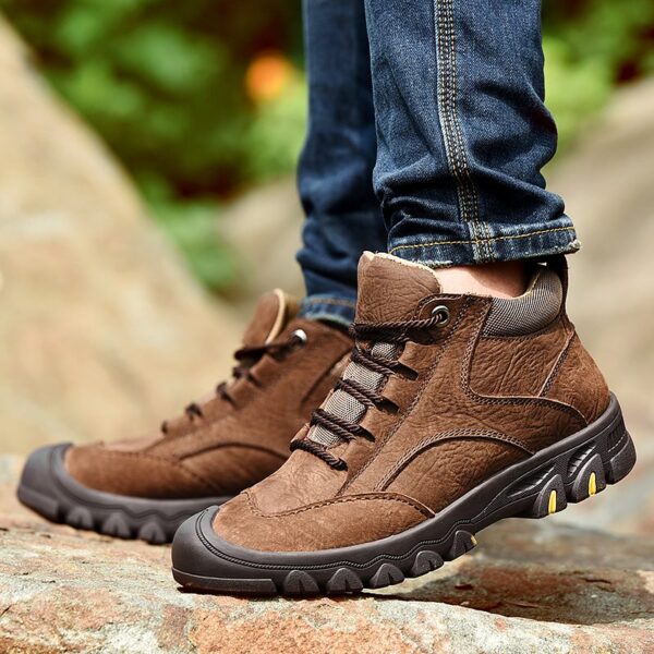 HUCDML HC8090 Genuine Leather Men's Hiking Shoes - Image 4