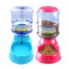 3.5L Dog Cat Feeder Bowl Automatic Blue water-rose food