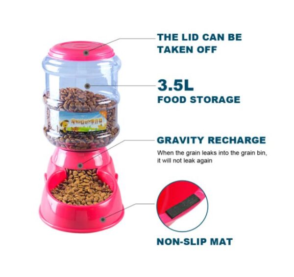 3.5L Dog Cat Feeder Bowl Automatic - Image 2