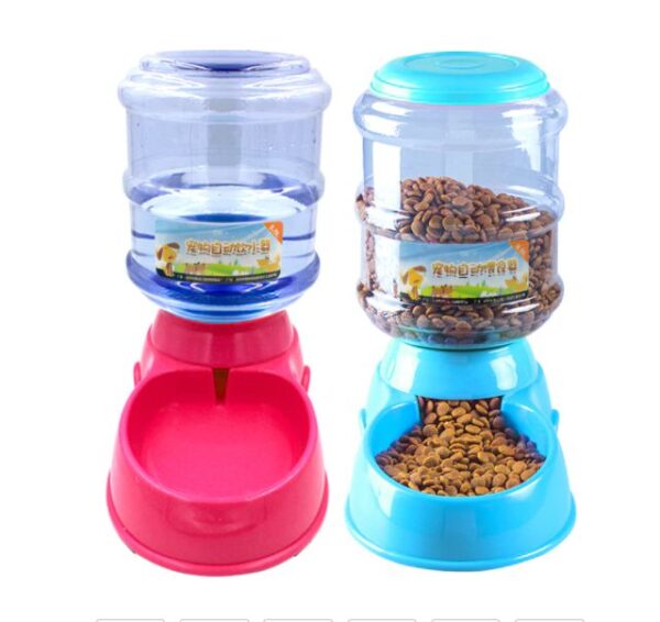 3.5L Dog Cat Feeder Bowl Automatic Rose water-blue food
