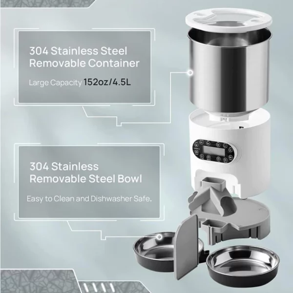 Automatic Pet Feeder Stainless Steel Dog 6