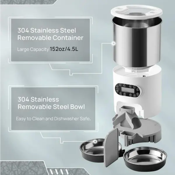 Automatic Pet Feeder Stainless Steel Dog 6