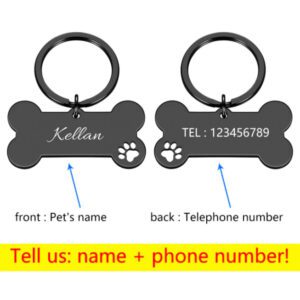 Zookaria Personalized Collar Pet ID Tag Black