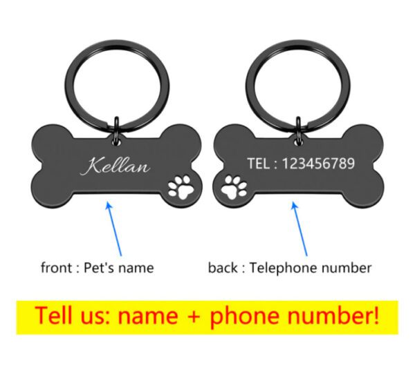 Zookaria Personalized Collar Pet ID Tag Black