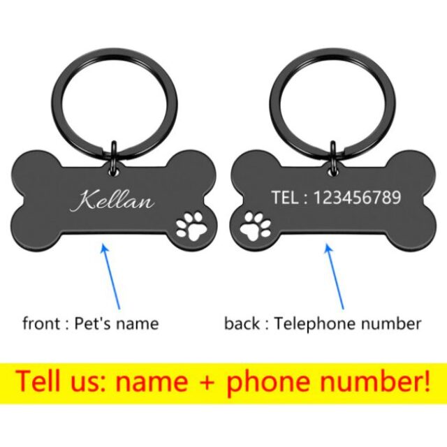 Zookaria Personalized Collar Pet ID Tag Black