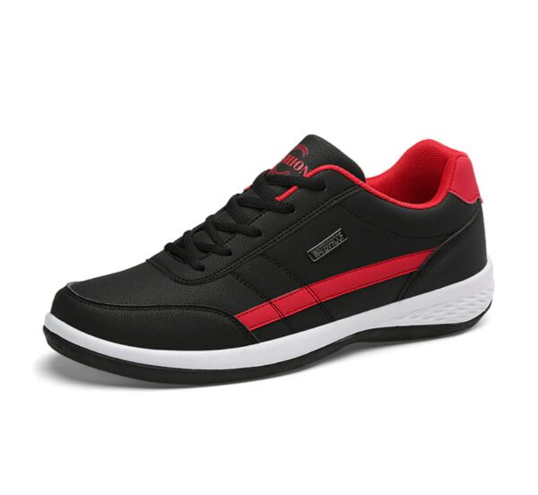 WIENJEE Leather Men Shoes Sneakers Red