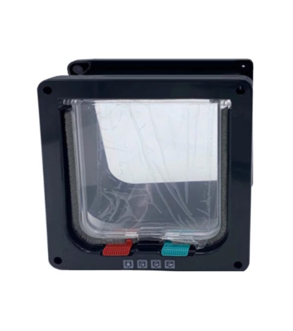 Dog Cat Flap Door with 4 Way Black