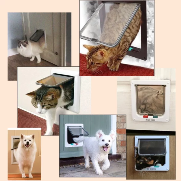 Dog Cat Flap Door with 4 Way Locking Security Lock 7