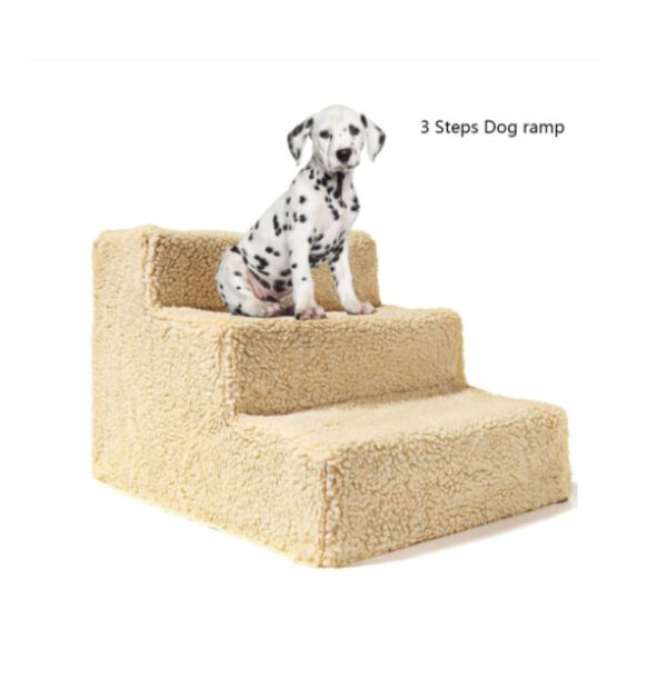 Dog Stairs Pet 3 Steps Stairs Light Yellow