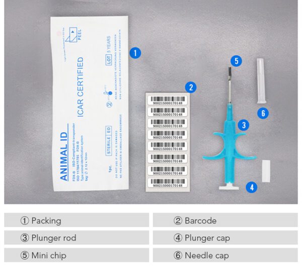 Free shipping 100pcs 134.2KHz dog RFID Glass Chip 16