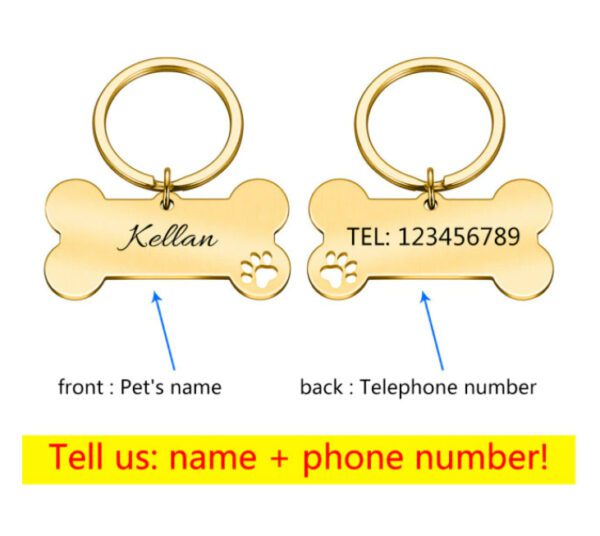 Zookaria Personalized Collar Pet ID Tag Gold