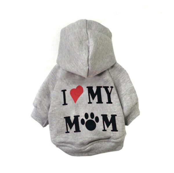 Shake Tail Dog Clothes Gray I Love My Mom
