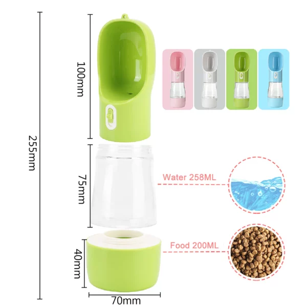 Pet Water Bottle Feeder Bowl 2 in 1 8