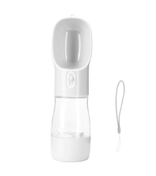 Pet Water Bottle Feeder Bowl 2 in 1 gray