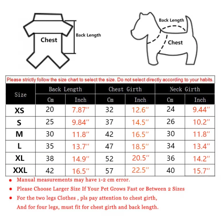 Disney Dog Clothes Size Chart