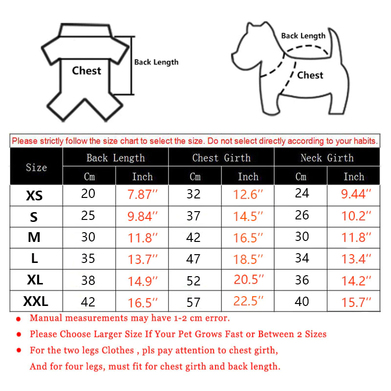 Disney Dog Clothes Size Chart