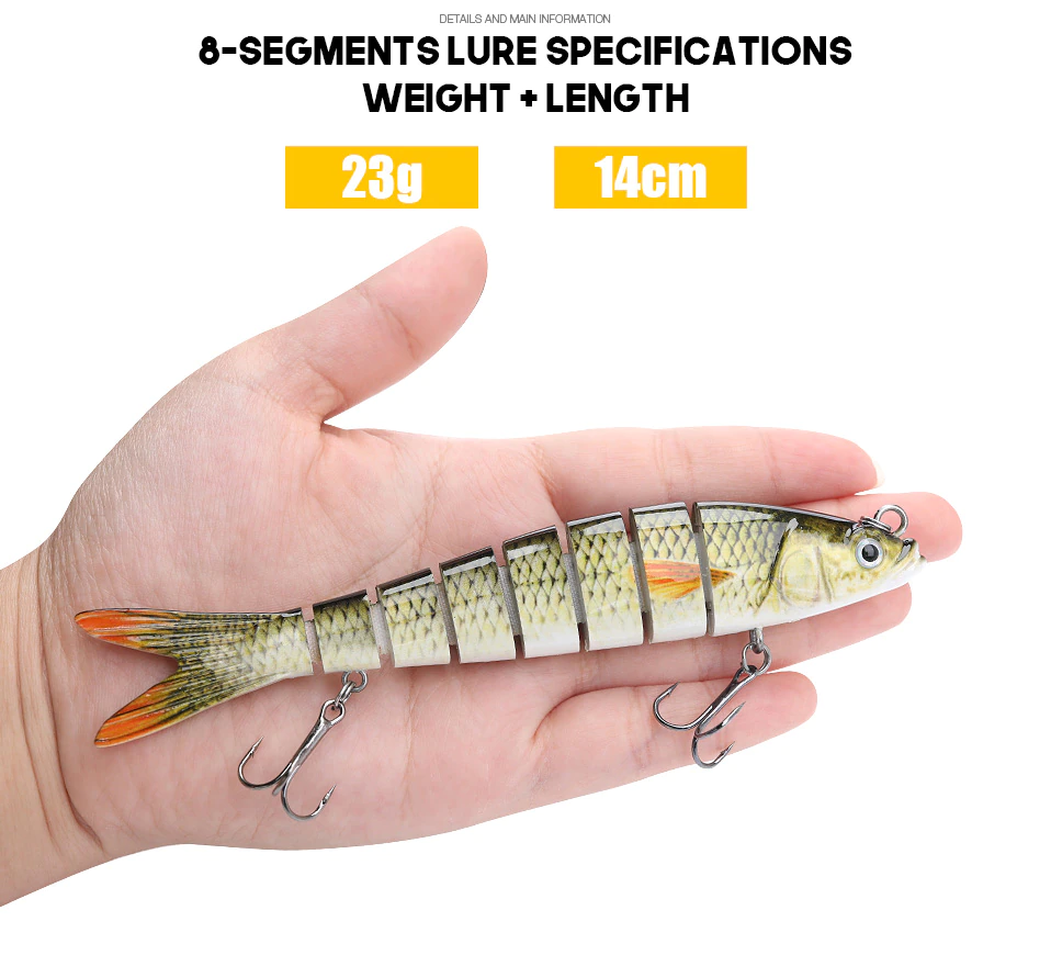 VTAVTA Artificial Bait For Fishing Tackle Lure 8 Segments