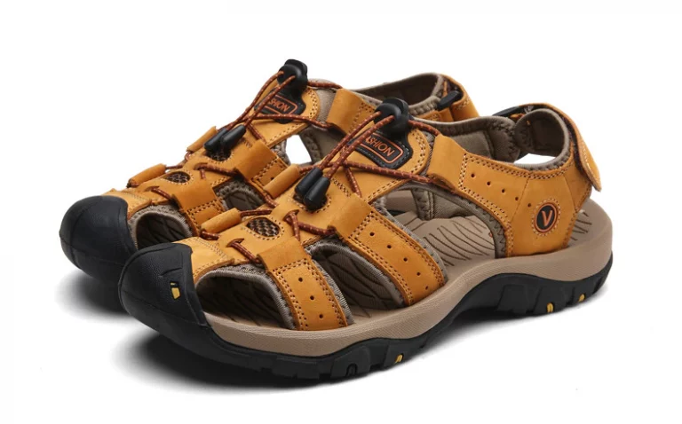 WIENJEE Men Genuine Leather Sandals