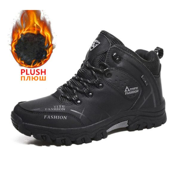 SENLONGBAO BK585188 Snow Boots Waterproof Plush Black